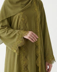 Olive Lace Detail Abaya