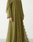 Olive Lace Detail Abaya