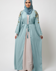 Desert Sage Poppy Open Abaya