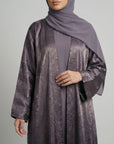 Smoky Mauve Metallic Abaya