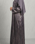 Smoky Mauve Metallic Abaya