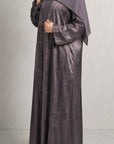 Smoky Mauve Metallic Abaya