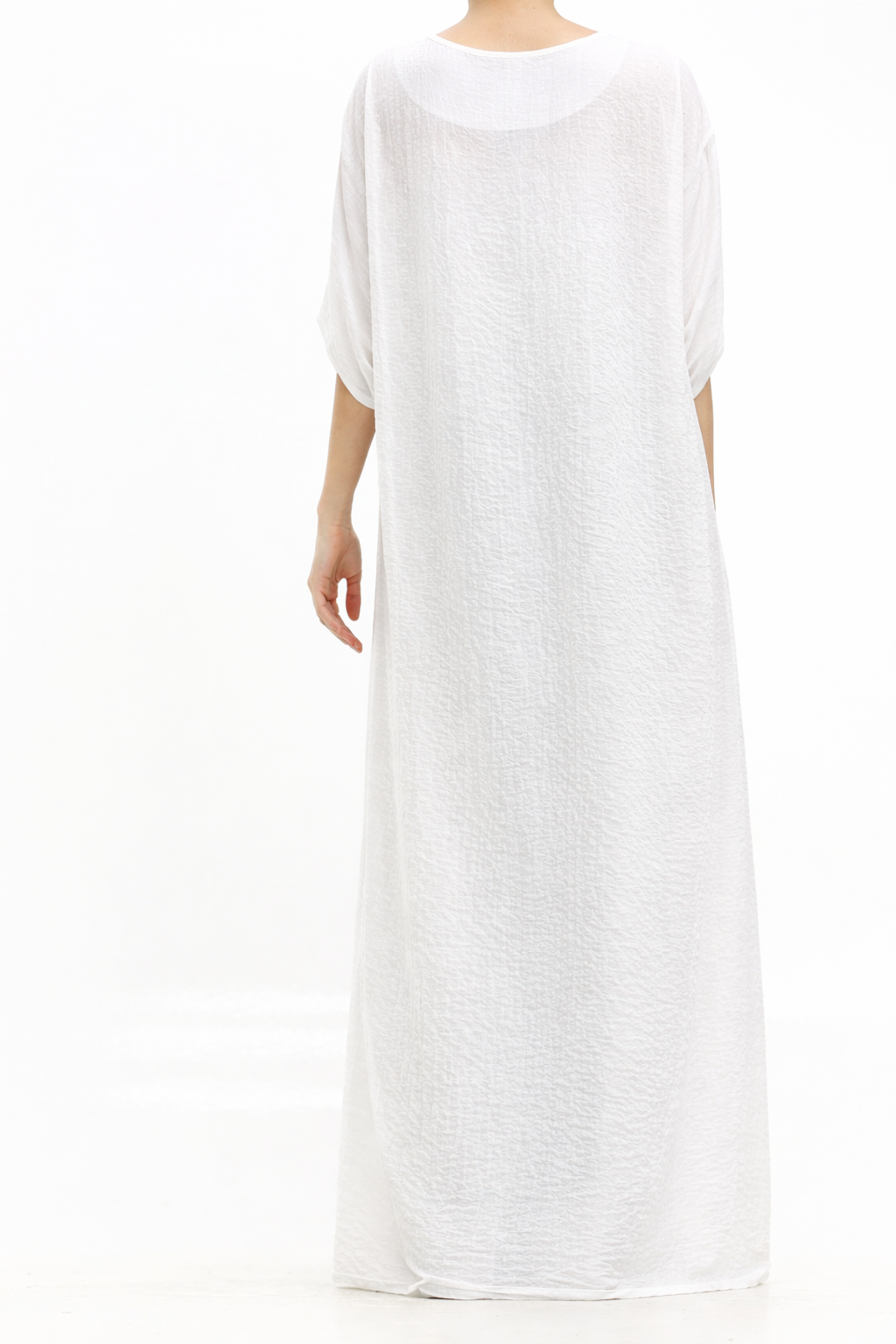 White Short Sleeve Slip Dress