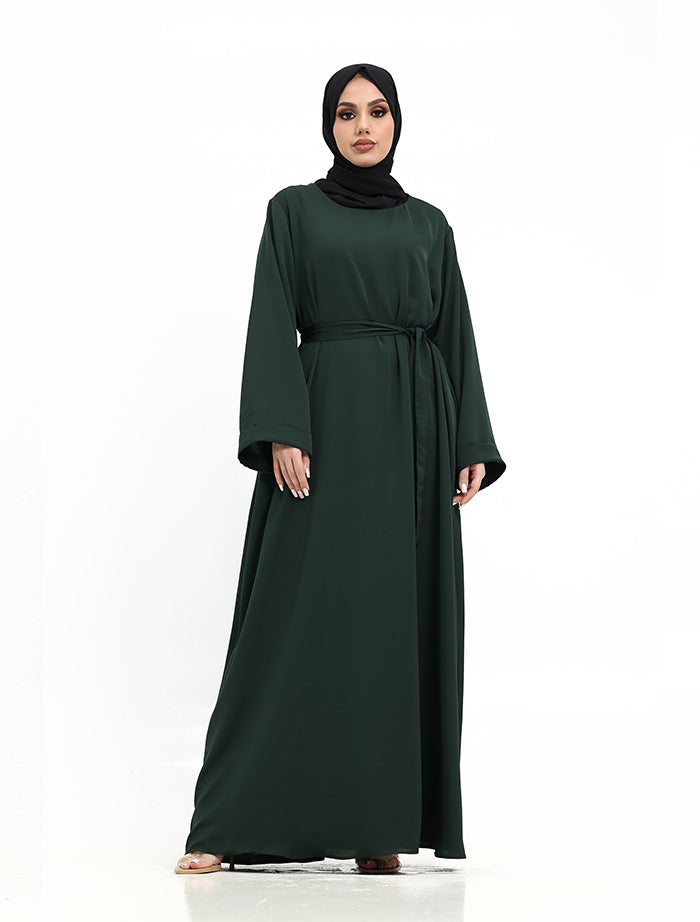 Bottle Green Cuff Plain Abaya