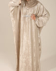 Desert Bronze Closed Butterfly Abaya With Stone Work