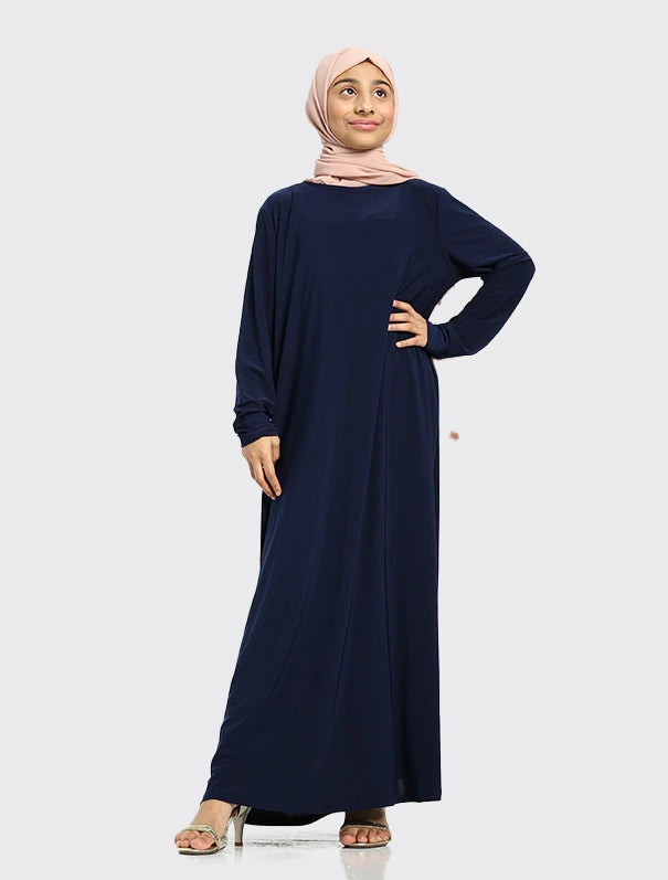 Girls Navy Jersey Abaya (PRE-ORDER ITEM, DESPATCH MID FEBRUARY 2025)