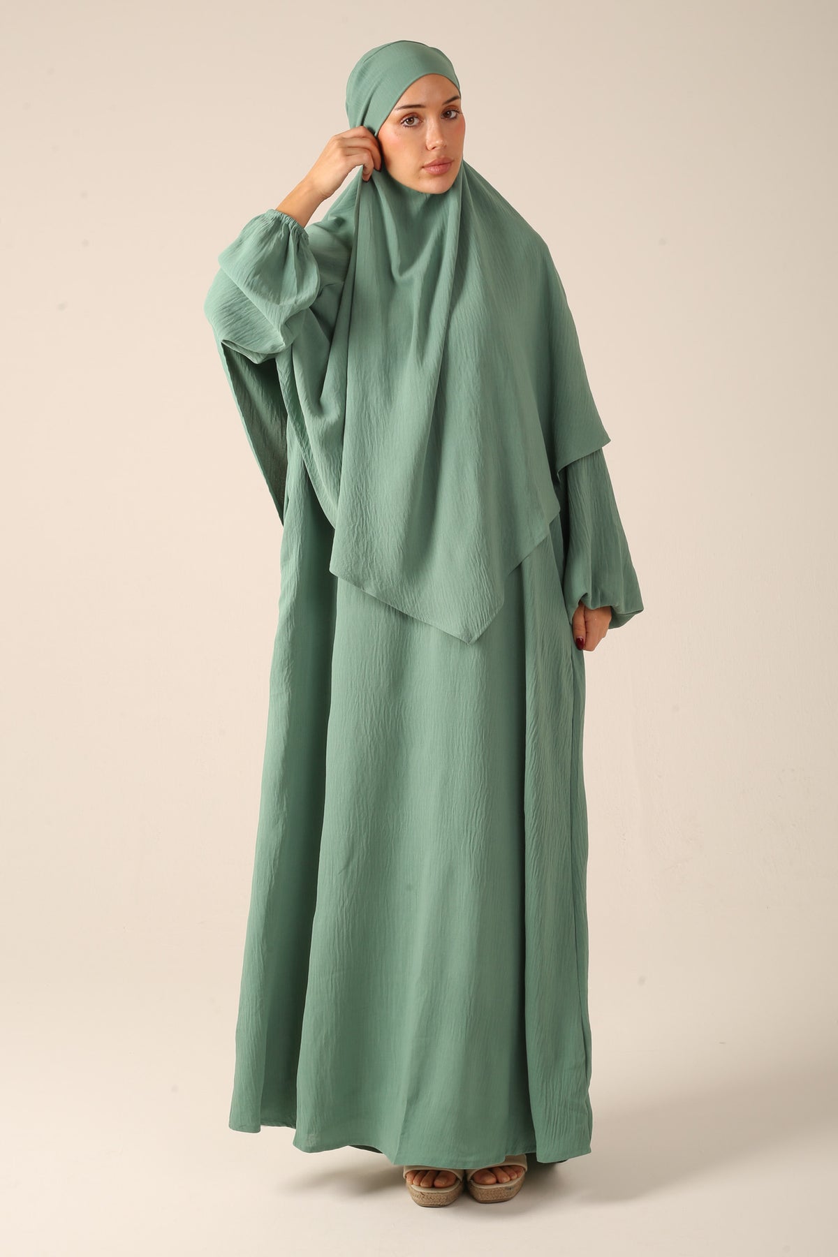 Khimar Set with Abaya - Sage Green