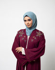 Rosewood Embellished Open Abaya