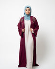 Rosewood Embellished Open Abaya