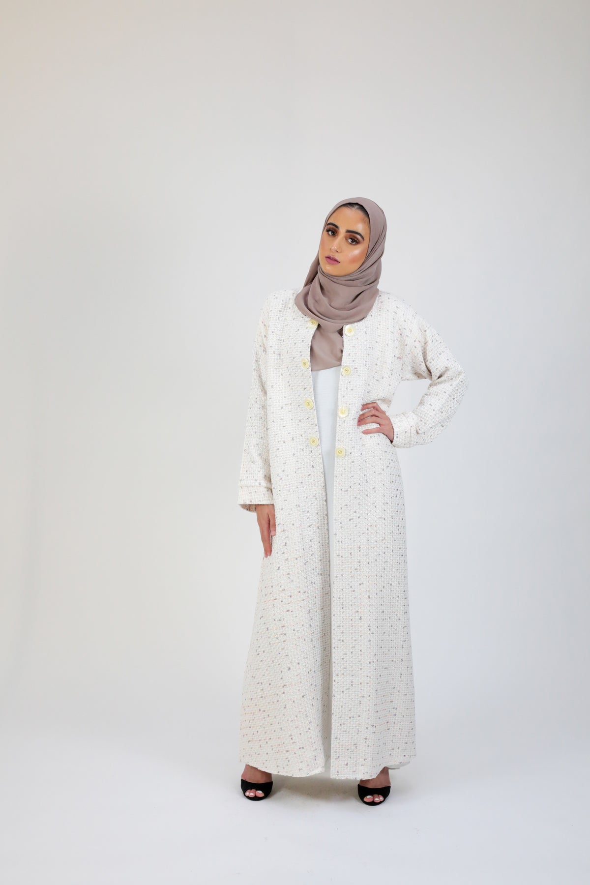 White Long Oversized Coat - Two Piece