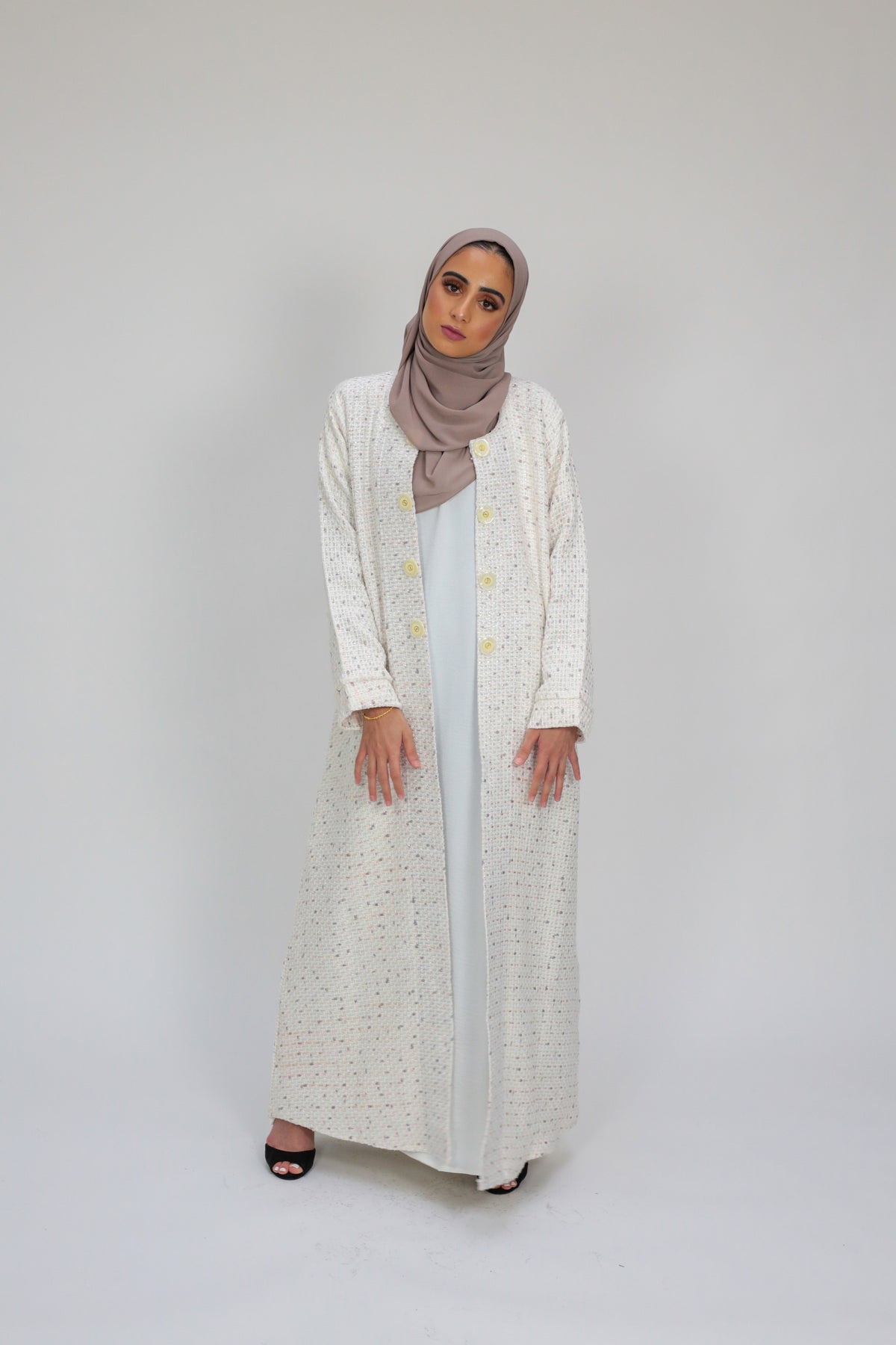 White Long Oversized Coat - Two Piece