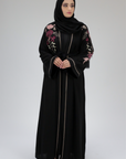 Aswad Spring Blossom Embroidery Open Abaya