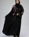 Aswad Spring Blossom Embroidery Open Abaya