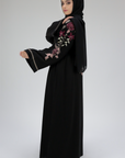 Aswad Spring Blossom Embroidery Open Abaya