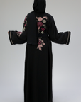 Aswad Spring Blossom Embroidery Open Abaya